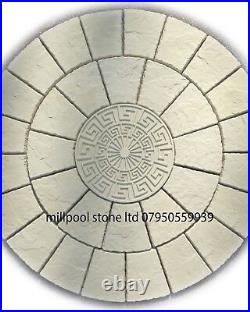 1.8m Buff Greek Keystone Paving Circle Patio Slabs Stone (delivery Exceptions)