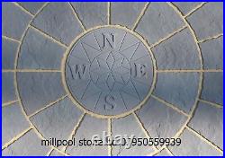 1.8m Charcoal Grey Compass Rotunda Circle Paving Patio Slabs Delivery Except