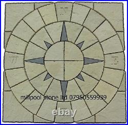 1.8m Nautical Compass Circle + sq off paving patio slabs Delivery exceptions