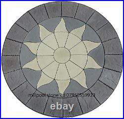 2.56m Sun Circle Paving Patio Slab Stone Garden (delivery Exceptions)