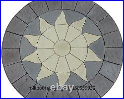 2.56m Sun Circle Paving Patio Slab Stone Garden (delivery Exceptions)
