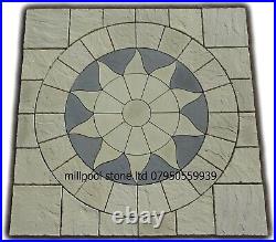 3M x 3M SUN CIRCLE SQ OFF PATIO PAVING SLAB (DELIVERY EXCEPTIONS)