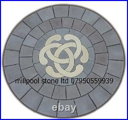 3.46m Love Knot Charcoal Grey / Buff Paving Patio Slab Stone Del Exceptions