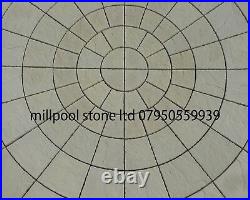 4.36m Rotunda Circle Buff York Stone Style Patio Paving Slabs Del Exception