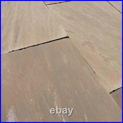 Autumn Brown Sandstone Riven Paving Slabs Mix Patio Pack (15.30m² 48 slabs)