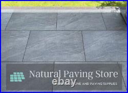 Black Anthracite Porcelain paving patio slabs tiles 600×600