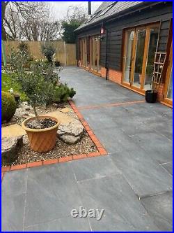 Black Anthracite Porcelain paving patio slabs tiles 600×600