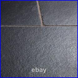 Black Indian Limestone Mix Size Paving Garden Patio Slabs Sawn Edges 22mm