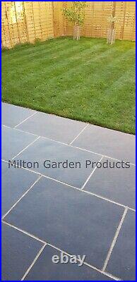 Black Limestone Paving Slabs 600x600 Indian Stone 17m2 Pack Outdoor Patio