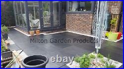 Black Limestone Paving Slabs 600x600 Indian Stone 17m2 Pack Outdoor Patio