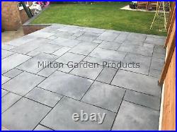 Black Limestone Paving Slabs Mixed Sizes 20mm Collected Outdoor Patio Stones