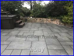 Black Porcelain Paving Slabs 20mm Anthracite Mixed Sizes 19m2 Patio Pack Outdoor