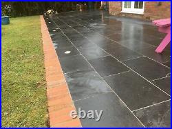 Black Slate Paving Patio Slabs Garden 10m2 600x400mm 20to25mm Thick FREE DEL