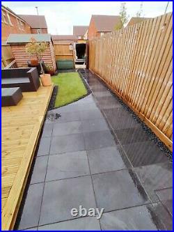 Black Slate Paving Patio Slabs Garden 10m2 600x600mm 20mmThick FREE DELIVERY