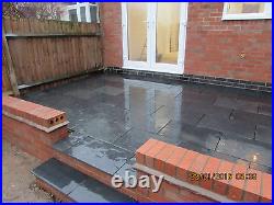 Black Slate Paving Patio Slabs Garden 20m2 600x400mm 15mm Thick FREE DELIVERY
