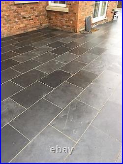 Black Slate Paving Patio Slabs Garden 5m2 600x300mm 20mm Thick FREE DELIVERY