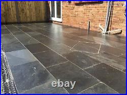 Black Slate Paving Patio Slabs Garden 600x300mm 15 to 20mm Thick FREE
