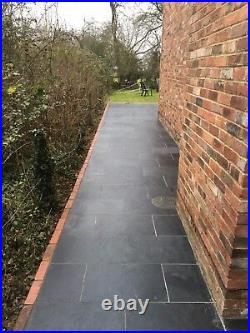 Black Slate Paving Patio Slabs Garden 60 cmx40 cm 20mm thick calibrated FREE DEL