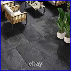Brazilian Black porcelain paving slabs tiles patio flags 600x900 21.6sqm