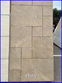 Brown Porcelain Paving 20mm 22m2 Pack Outdoor Patio Tiles Mixed Sized Slabs