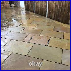 Buff Natural Indian Riven Sandstone 600x900 Outdoor Paving Slab 22mm Calibrated