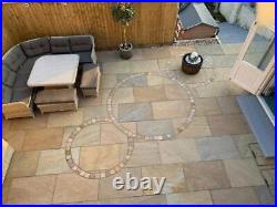 Buff Natural Indian Riven Sandstone 600x900 Outdoor Paving Slab 22mm Calibrated