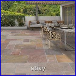 Camel Dust Sandstone Paving slab Hand-cut 15.25m2 Mix Patio pack Calibrated 22mm