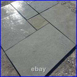 Dove Grey Limestone Riven Patio Paving Slabs Mix Pack (15.30m² 48 slabs)