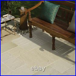 Fossil Mint Natural Indian Sandstone paving Patio Slabs 300x300mm 15.12sqm