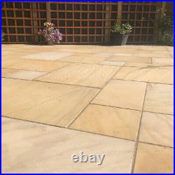 Fossil Mint Sawn Honed Mixed Size Patio Pack 20mm Sandstone Garden Paving Slabs