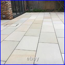 Fossil Mint Sawn Honed Sandstone 600x900 Smooth Outdoor Garden Paving Slabs