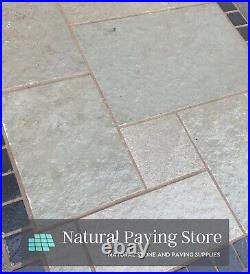 Grey Limestone Paving Natural Indian stone patio pack Mixed size slabs 22mm
