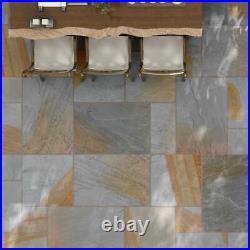 Grey Sandstone Paving Slabs Blended Rustic Hand-cut 15.25m2 Mix Patio Pack 22mm