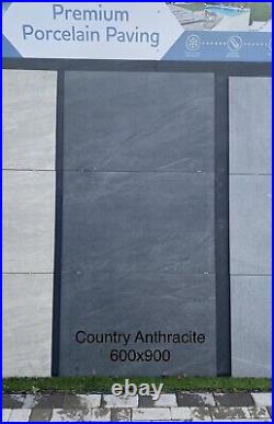 Grey porcelain paving patio slabs tiles anthracite 600x900x20mm SPECIAL OFFER