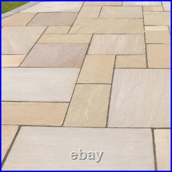 Indian Sandstone Autumn Brown Paving Patio Garden Slabs Flag 22mm Calibrated