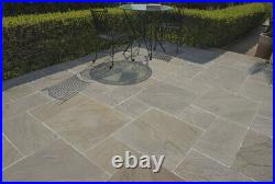 Indian Sandstone Garden Paving Slabs Brushed Stone Patio Pack On Sale 11.79m2