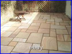 Indian Sandstone Rippon Buff Paving Patio Garden Slabs Flag 22mm Calibrated