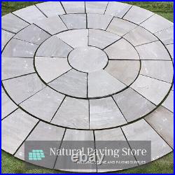Kandla Grey Sandstone 3m Circle paving slabs flags Handcut patio