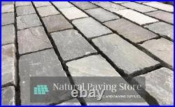 Kandla Grey sandstone paving patio Cobble setts 200mmx100mmx40/60mm