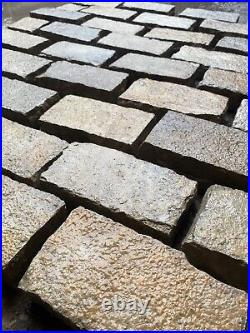 Limestone like sandstone yellow paving patio cobble setts 100x200x40/60 mm