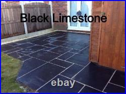 Natural graphite black Brazilian slate Paving patio slabs pack 18.5m2 pack