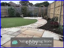 Paving Slabs Indian Sandstone Fossil Mint patio Pack Mixed Sizes 19 sqm