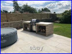 Porcelain Paving Tiles Patio Slabs Full Bodied Rectified Grey Buff 900x600x20mm