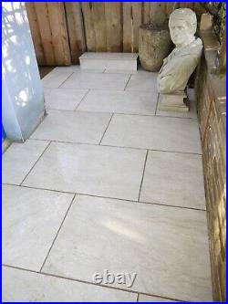 Porcelain Paving Tiles Patio Slabs Full Bodied Rectified Grey Buff 900x600x20mm