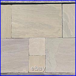 Raj Green Indian Sandstone Paving Patio Slabs Mixed Sizes 22mm FREE UK Delivery