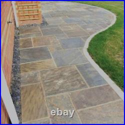 Rustic Copper Natural Slate Mixed Size Garden Patio Slabs Sawn Edges 15.25 Pack