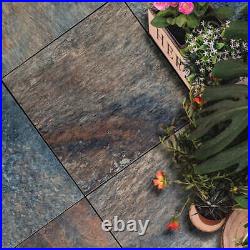 Rustic Copper Porcelain Paving Slabs Riven 600x600X20mm Calibrated 21.60m2 Pack