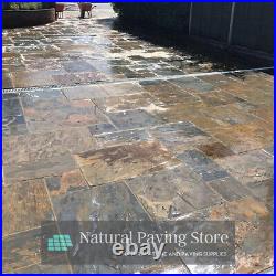 Rustic Copper Slate paving Mixed size natural Indian patio pack