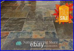 Rustic Copper Slate paving Mixed size natural Indian patio pack
