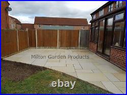 Smooth Sandstone Paving Slabs Mixed Sizes Mint Ivory 19.52m2 Pack Outdoor Patio